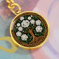 Celtic Tree of Life Pendant Keychain - Narcissus December Birth Flower Jewelry