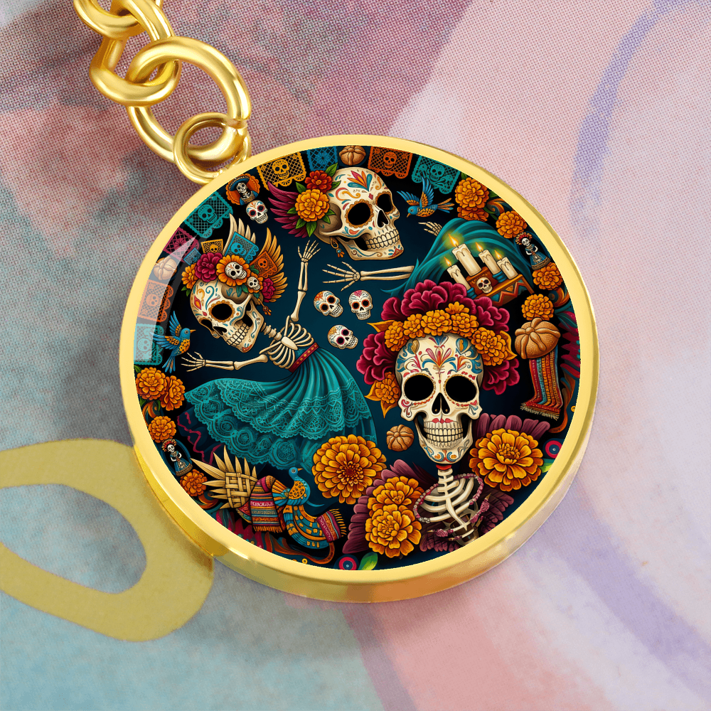 Day of the Dead Keychain - Día de los Muertos Pendant Jewelry