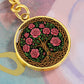 Celtic Tree of Life Pendant Keychain - Rose June Birth Flower Jewelry