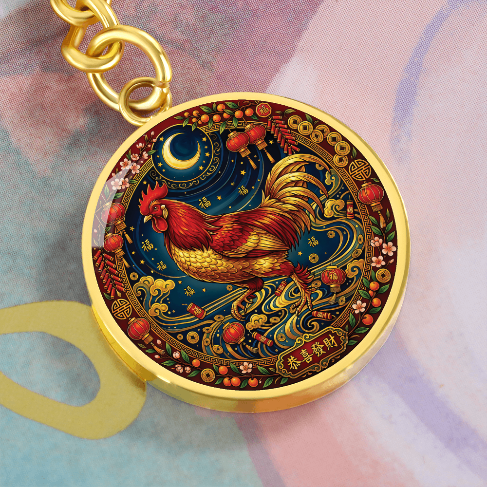 Year of The Rooster Keychain - Chinese Zodiac Animal Charm Pendant Jewelry