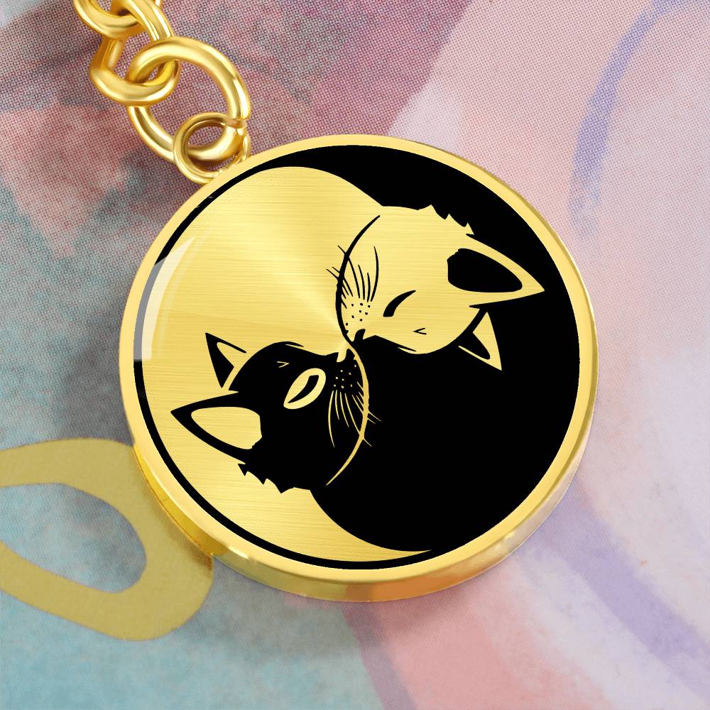 Cat Yin Yang Keychain