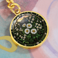 White Daisy Keychain - April Birth Flower Pendant Jewelry