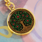 Celtic Tree of Life Pendant Keychain - Holly December Birth Flower Jewelry