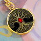 Tree of Life Keychain - Red Birthstone Design
