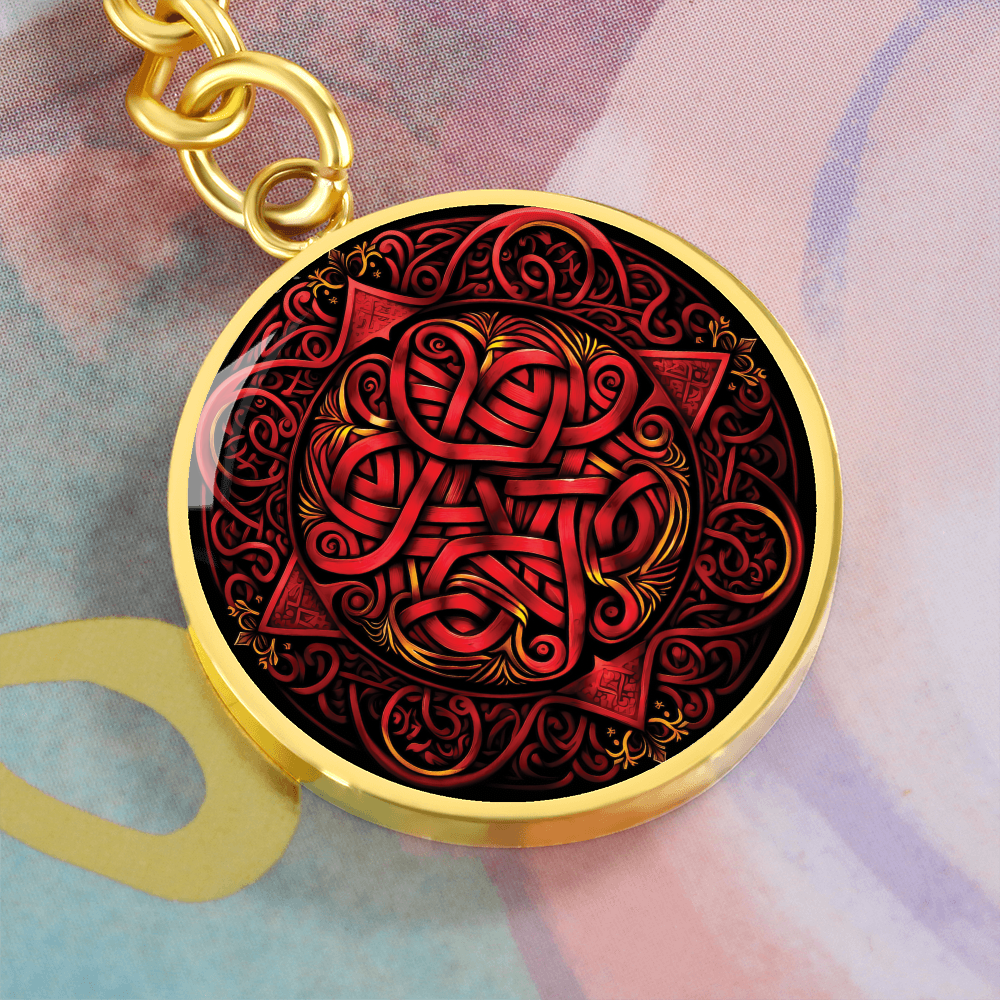 Red Celtic Knot Keychain - Romantic Pendant Jewelry
