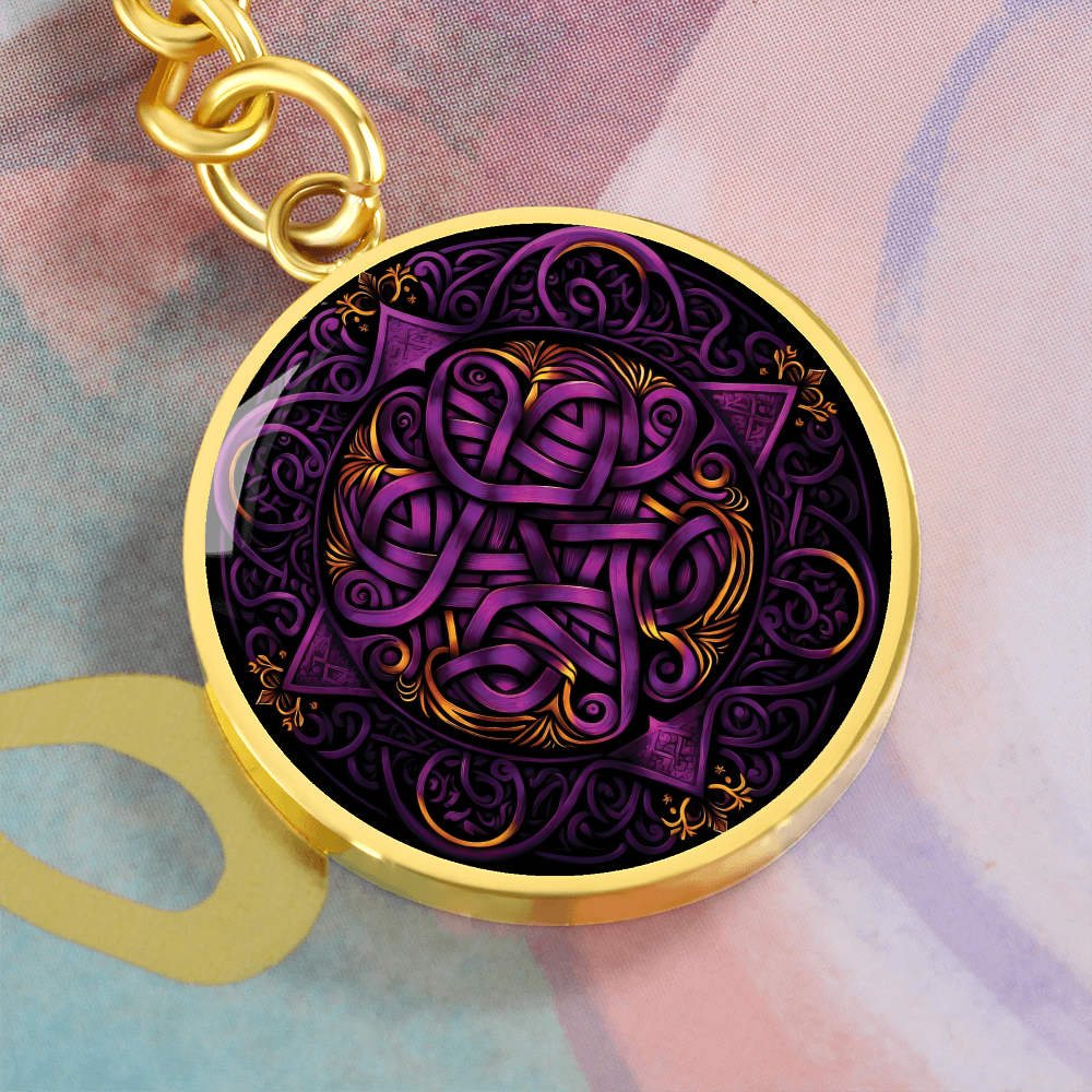 Purple Celtic Knot Keychain - Romantic Pendant Jewelry