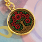 Celtic Tree of Life Pendant Keychain - Poppy August Birth Flower Jewelry