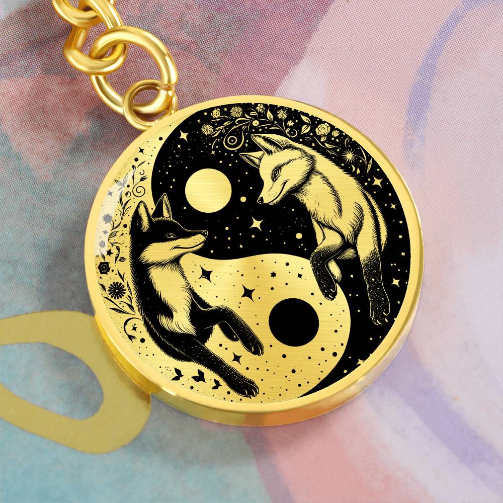 Yin Yang Fox Keychain