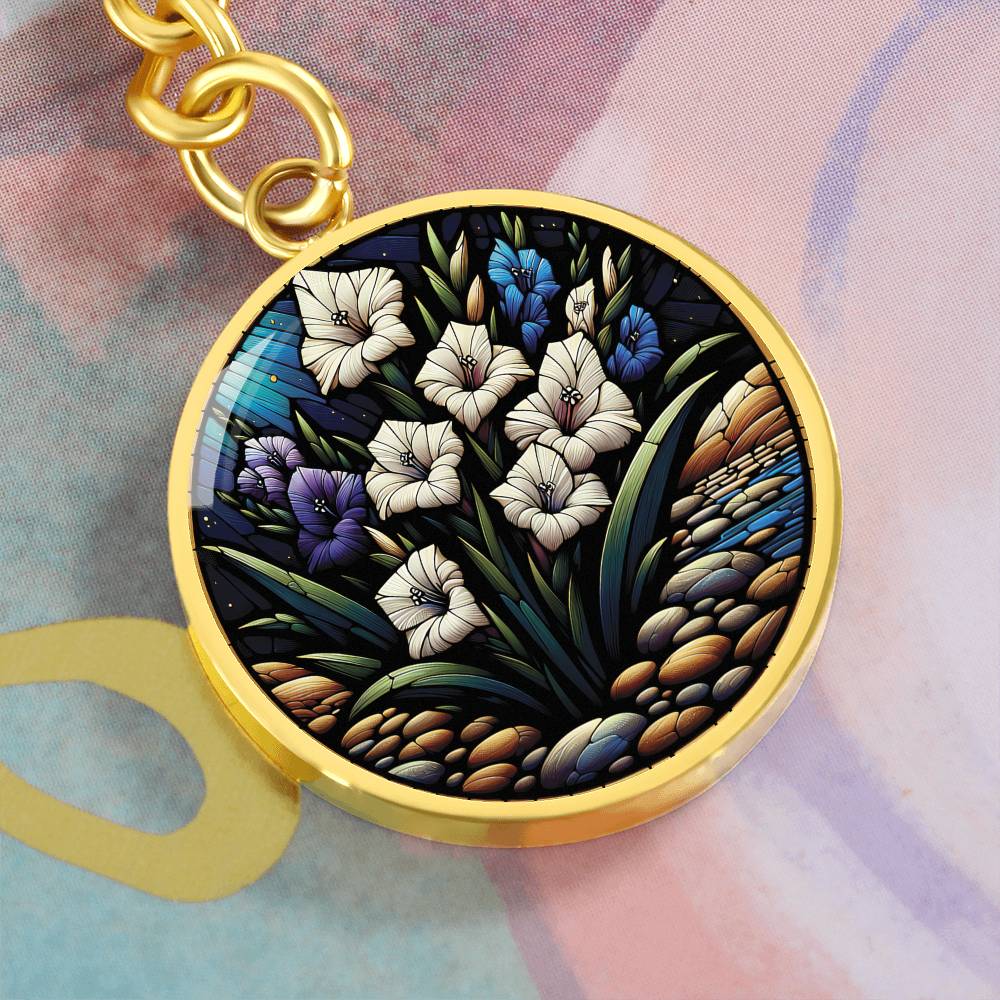 Gladiolus August Flower Keychain