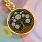 Celtic Tree of Life Pendant Keychain - Water Lily July Birth Flower Jewelry