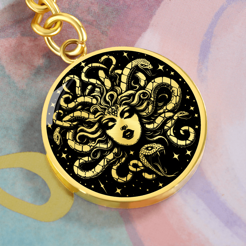 Medusa Pendant Keychain – Stainless Steel or 18K Gold