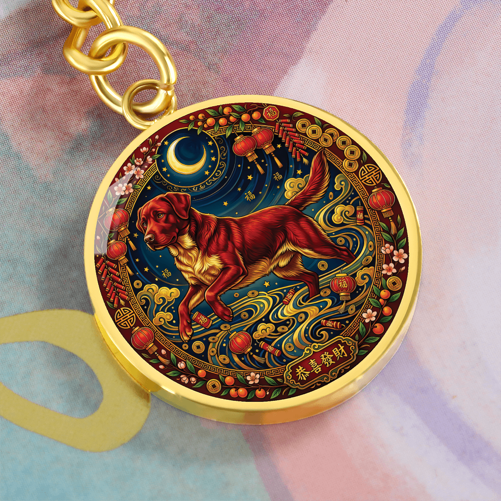 Year of The Dog Keychain - Chinese Zodiac Animal Charm Pendant Jewelry