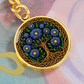 Celtic Tree of Life Pendant Keychain - Aster September Birth Flower Jewelry