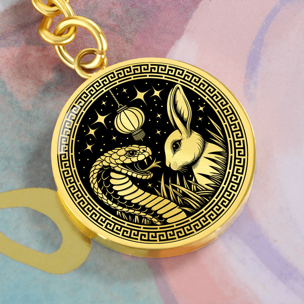 Snake & Rabbit Keychain - Couples Chinese Zodiac Pendant Jewelry