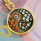 Daffodil Yin Yang Keychain - March Birth Month Flower Pendant Jewelry