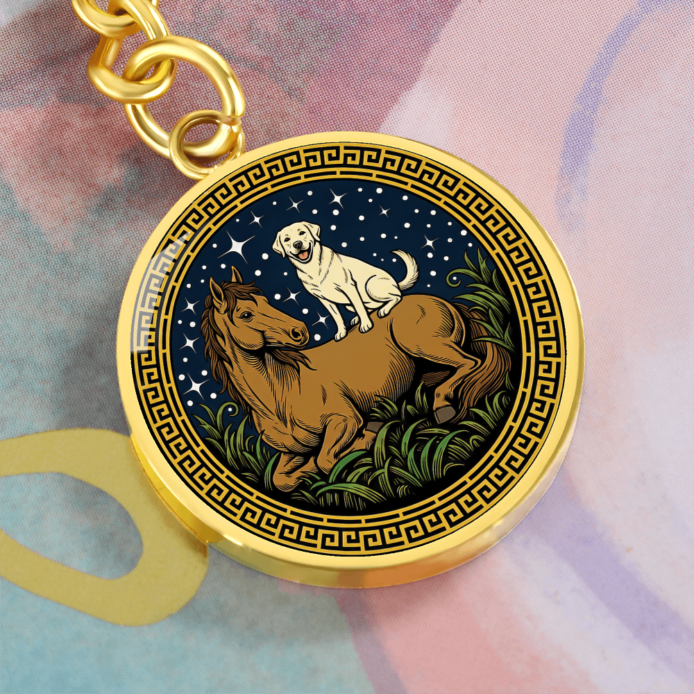 Dog and Horse Keychain - Couples Chinese Zodiac Animal Pendant Jewelry