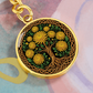 Celtic Tree of Life Pendant Keychain - Chrysanthemum November Birth Flower Jewelry
