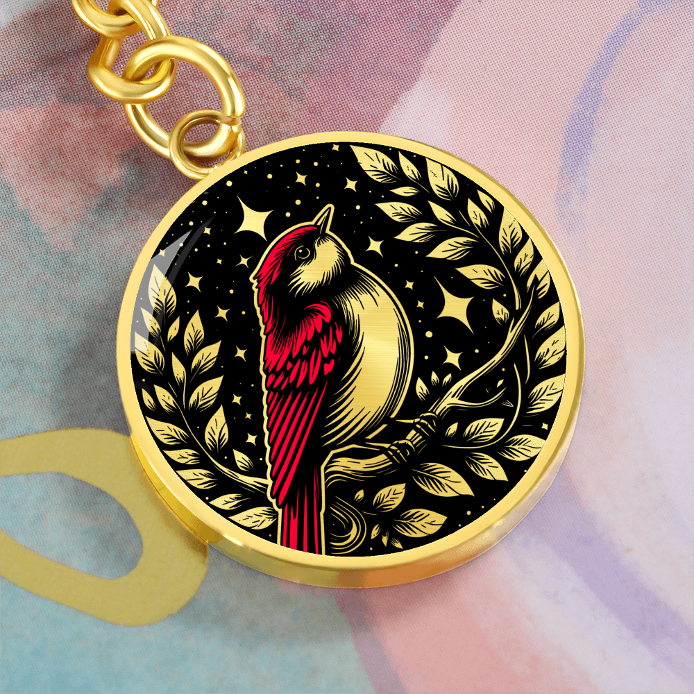 Red Bird Keychain - Wildlife Pendant Jewelry