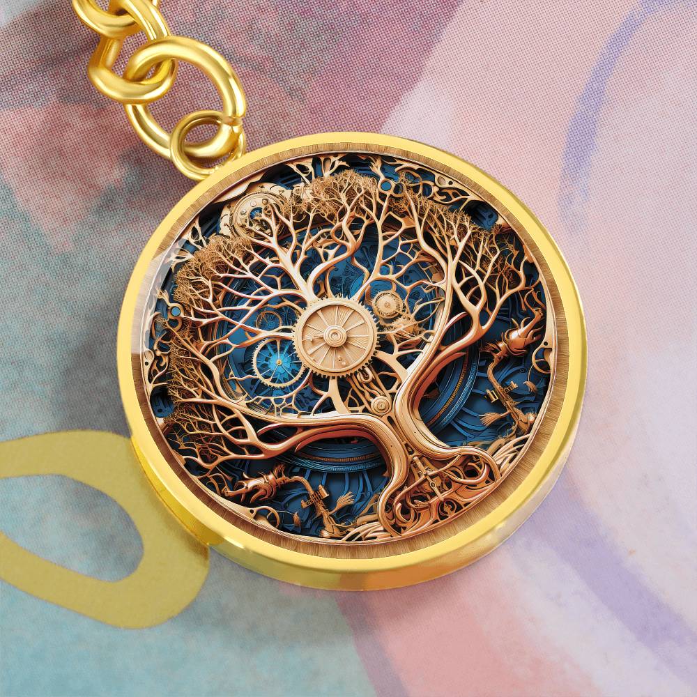 Steampunk Tree of Life Keychain