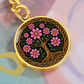 Celtic Tree of Life Pendant Keychain - Cosmos October Birth Flower Jewelry
