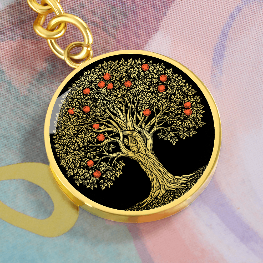 Orange Tree Keychain - Symbolic Charm Pendant Jewelry