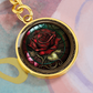 Red Rose Keychain - June Birth Flower Pendant Jewelry