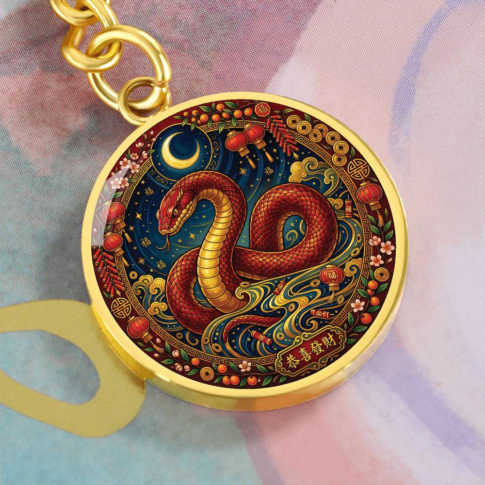 Year of The Snake Keychain - Chinese Zodiac Animal Charm Pendant Jewelry