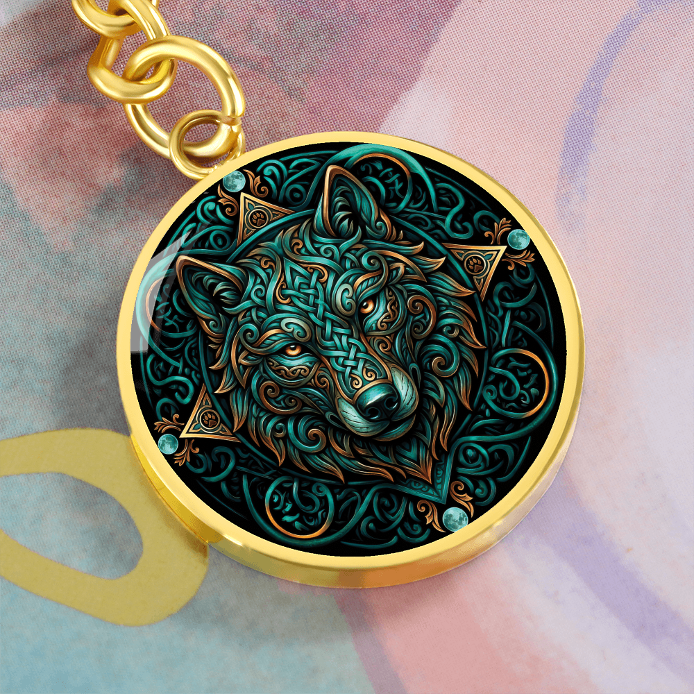 Celtic Wolf Keychain - Symbolizing Guardianship and Protection