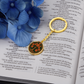 Celtic Tree of Life Pendant Keychain - Marigold October Birth Flower Jewelry
