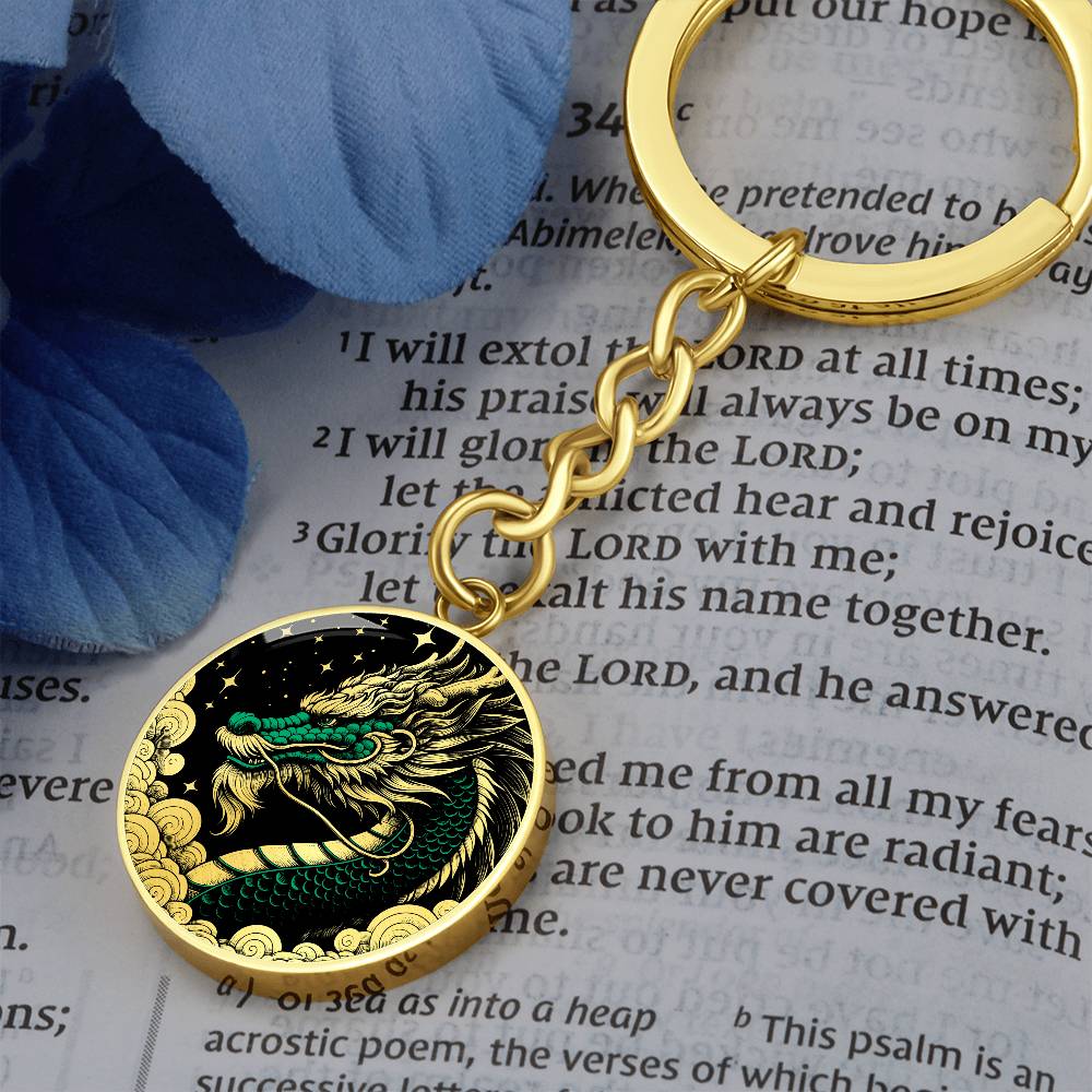 Dragon Keychain, Jade Dragon Personalized Keychain, Green Dragon Pendant Keychain, Dragon Jewelry Gift For Her or Him, Dragon Keychain Charm