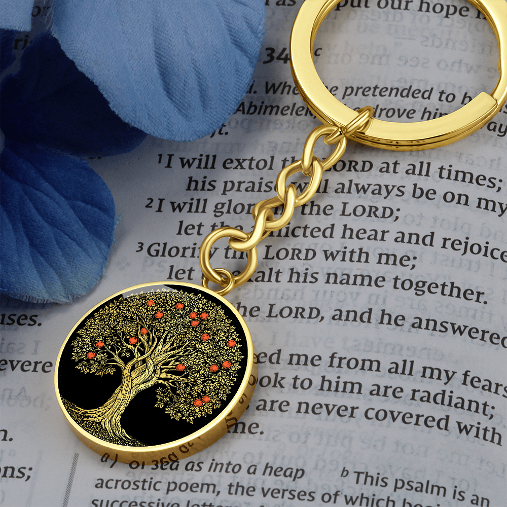 Orange Tree Keychain - Symbolic Charm Pendant Jewelry