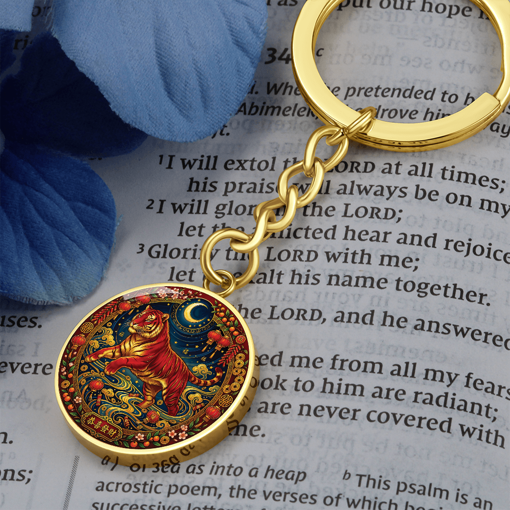 Year of The Tiger Keychain - Chinese Zodiac Animal Charm Pendant Jewelry