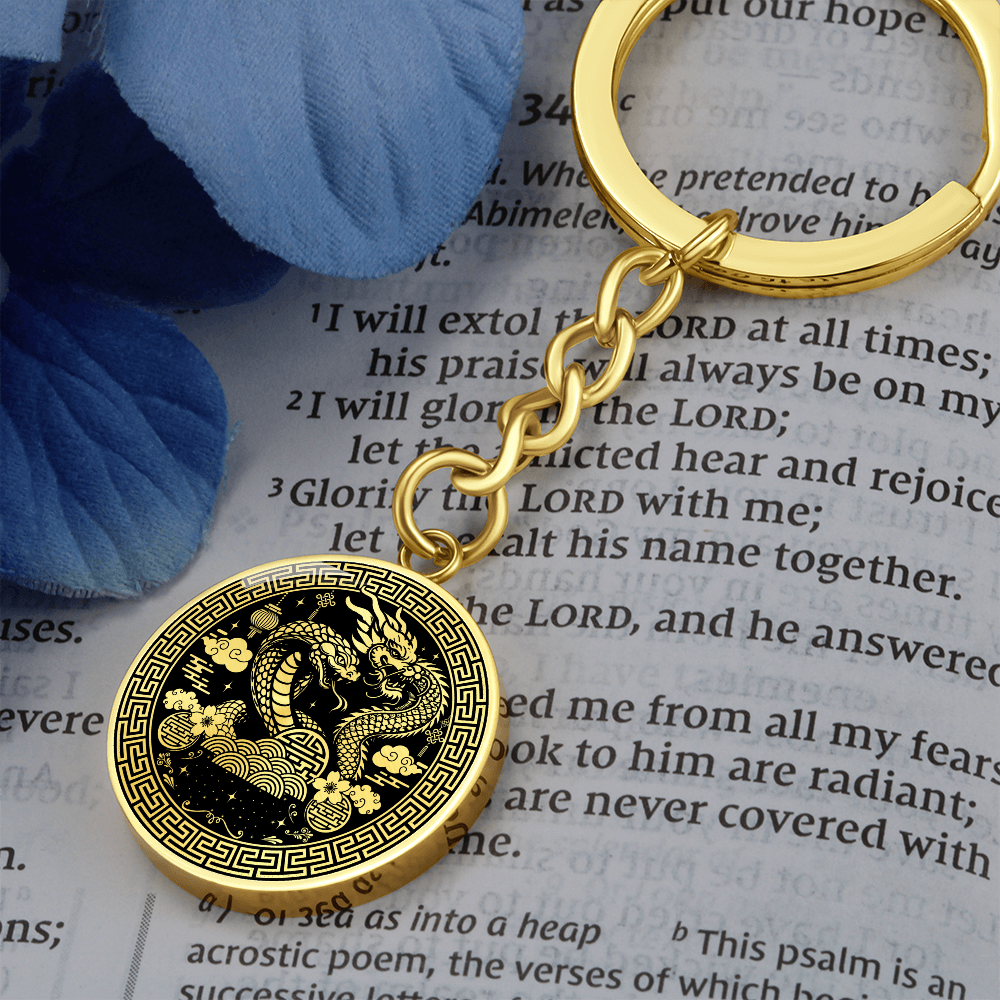 Dragon & Snake Keychain - Couples Chinese Zodiac Animal Pendant Jewelry