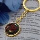 Red Rose Keychain - June Birth Flower Pendant Jewelry