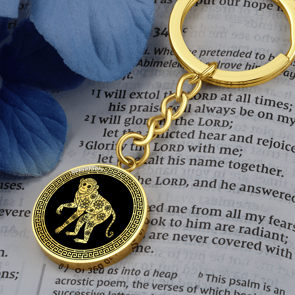 Monkey Keychain Chinese Zodiac Animal Pendant Jewelry