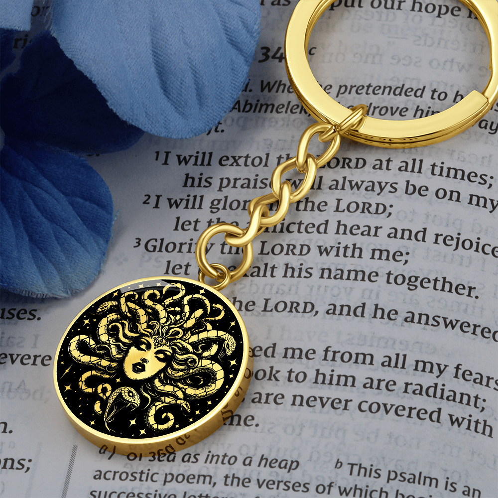 Medusa Pendant Keychain – Stainless Steel or 18K Gold