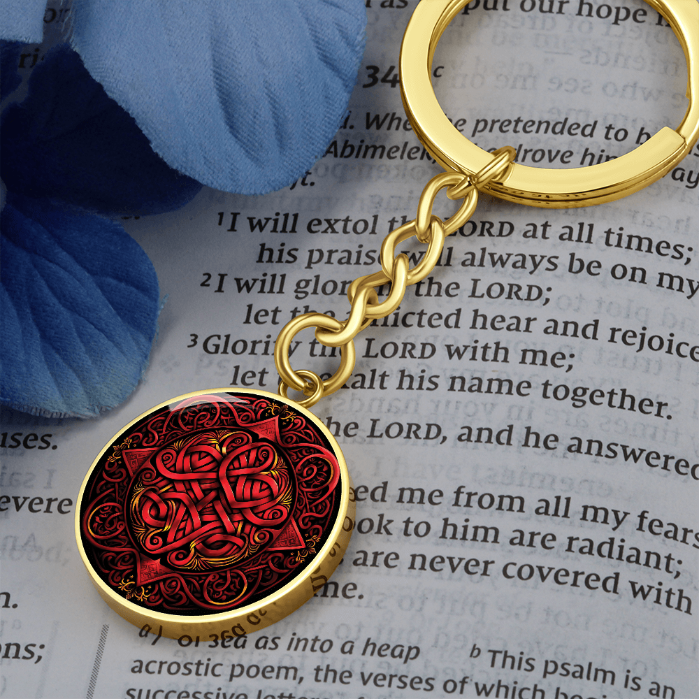 Red Celtic Knot Keychain - Romantic Pendant Jewelry