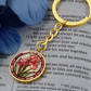 Gladiolus Keychain - August Birth Flower Pendant
