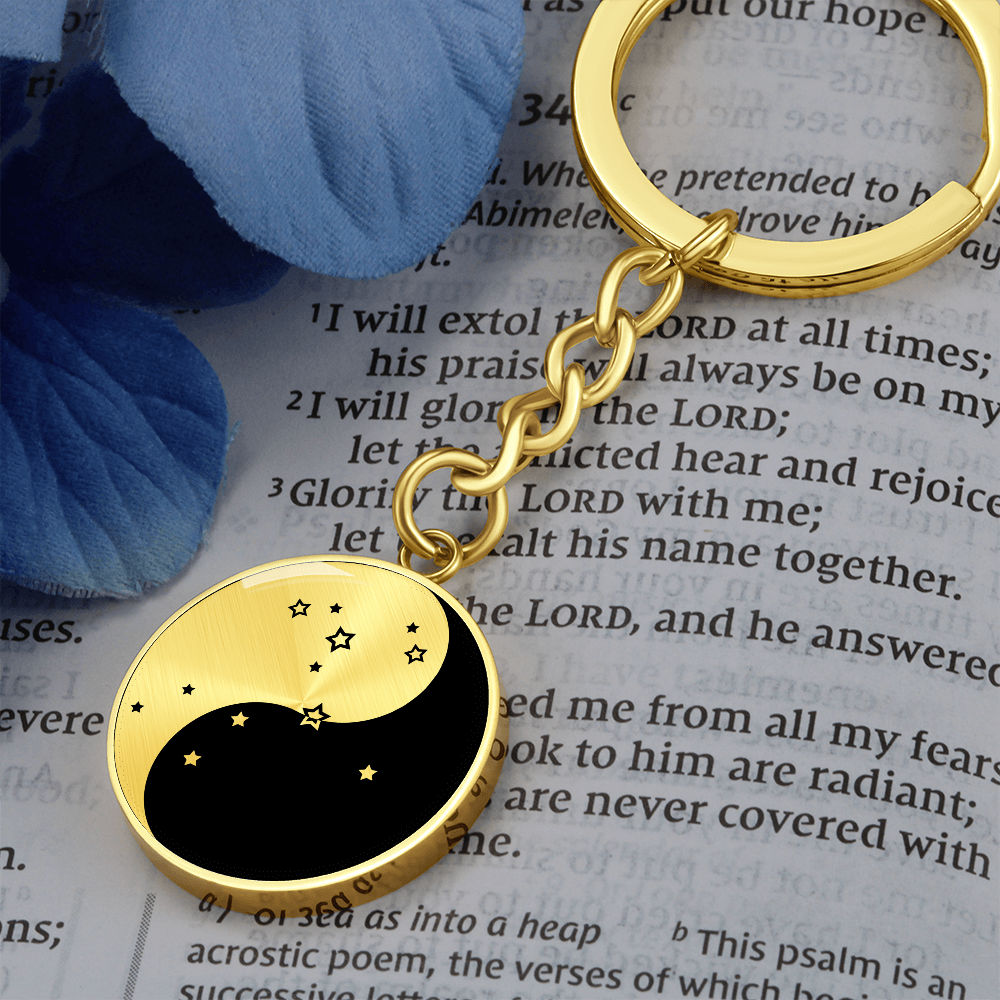 Sagittarius Keychain, Zodiac Yin Yang Jewelry