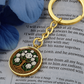 Celtic Tree of Life Pendant Keychain - Narcissus December Birth Flower Jewelry
