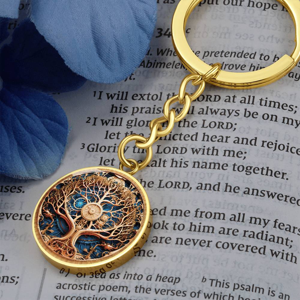 Steampunk Tree of Life Keychain