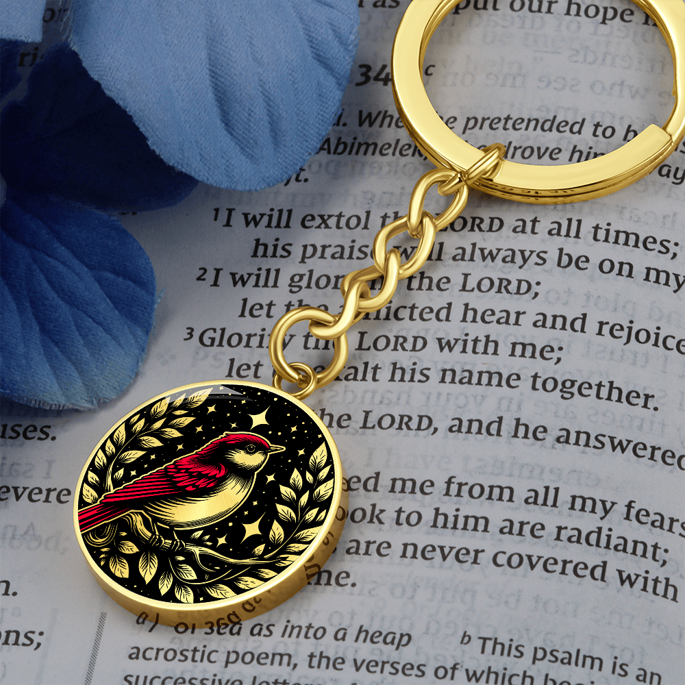 Red Bird Keychain - Wildlife Pendant Jewelry