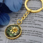 Daffodil Keychain, Personalized March Birth Month Flower Jewelry, Engraved Floral Charm Pendant Valentines & Mothers Day Gift For Her