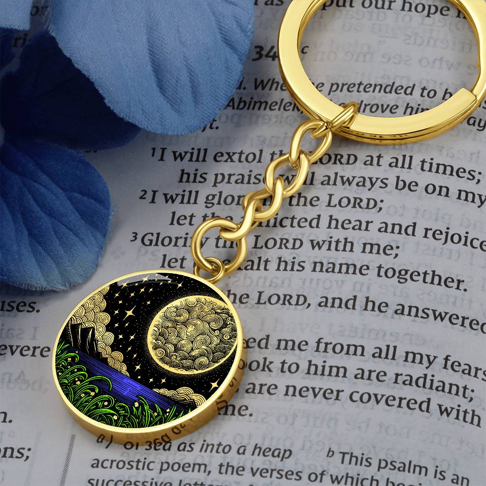 Gold Moon Keychain