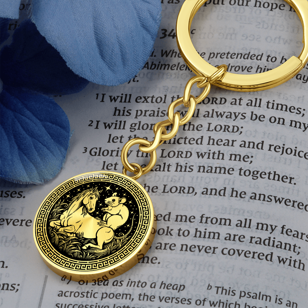 Rat and Horse Keychain - Couples Chinese Zodiac Animal Pendant Jewelry