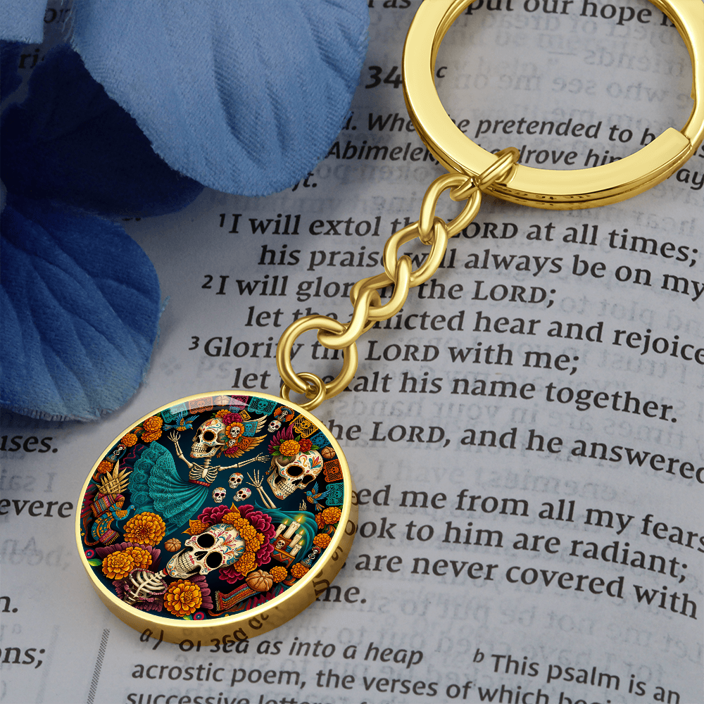 Day of the Dead Keychain - Día de los Muertos Pendant Jewelry