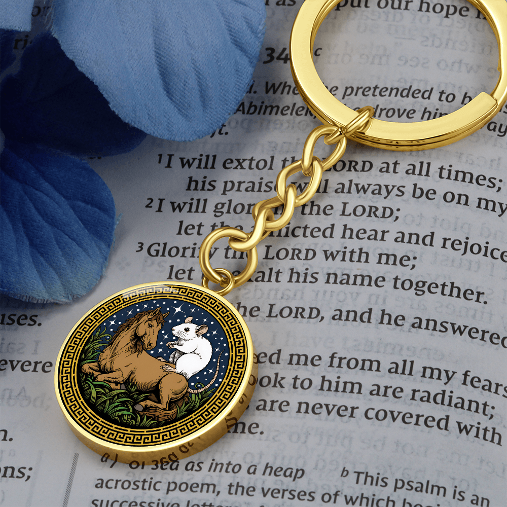 Rat and Horse Keychain - Couples Chinese Zodiac Animal Pendant Jewelry