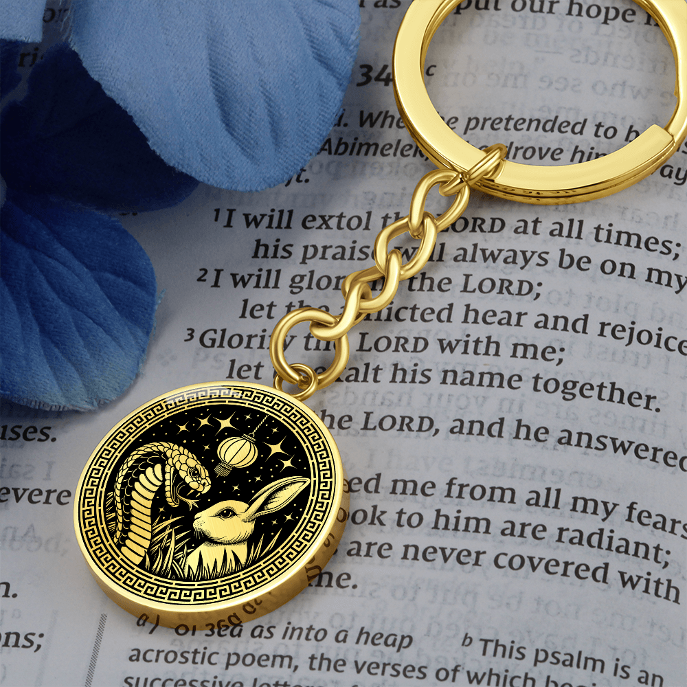 Snake & Rabbit Keychain - Couples Chinese Zodiac Pendant Jewelry