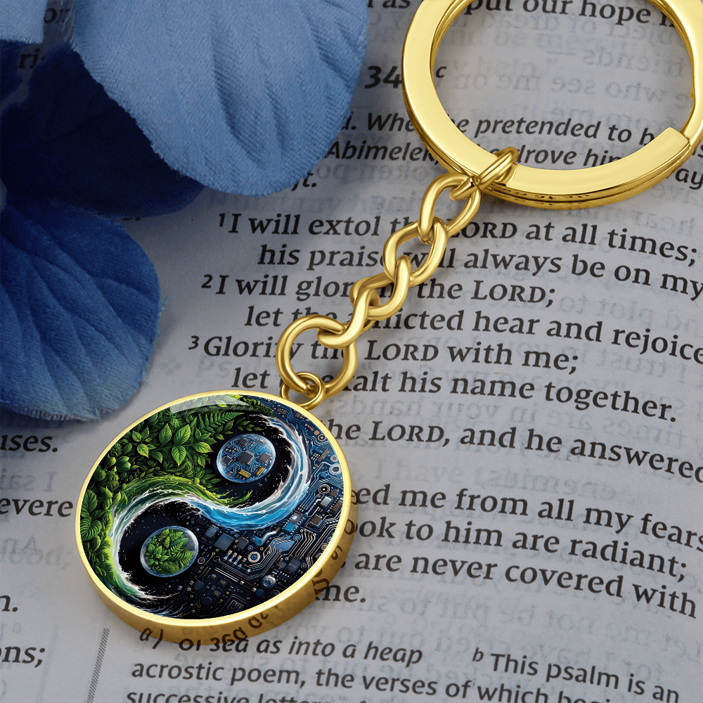 Nature & Circuit Yin Yang Pendant Keychain