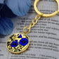 Blue Morning Glory Keychain